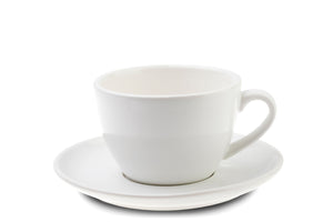 WHITE 12oz Cup & Saucer